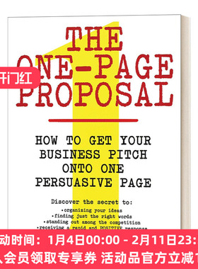 英文原版 The One-Page Proposal 一页纸的商业计划 英文版 进口英语原版书籍