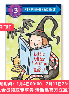 英文原版 Step into Reading 3 -Little Witch Learns to Read 小女巫学读书 兰登分级读物3 英文版 进口英语原版书籍