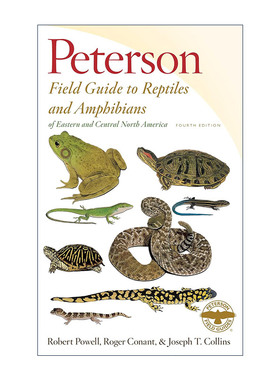 英文原版 Peterson Field Guide to Reptiles and Amphibians Eastern Central North America皮特森图鉴之北美中东部的两栖爬行类