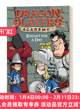 华研原版 英文原版 Dragon Slayers' Academy #5 Knight for a Day 从前有条喷火龙5 真假骑士 英文版 进口英语原版书籍
