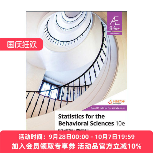 英文原版 Statistics For Behavioral Sciences 行为科学统计 第10版 英文版 进口英语原版书籍