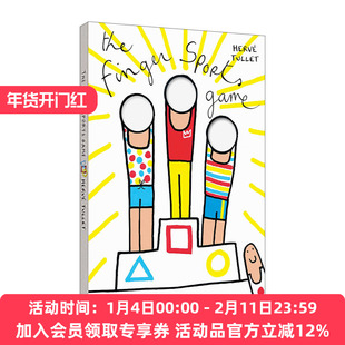 法国艺术家埃尔维 英文原版 The Finger Sports Game 杜莱儿童艺术启蒙绘本Herve Tullet 精装 英文版 进口英语原版书籍