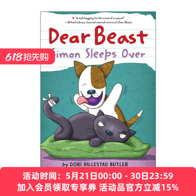 英文原版 Dear Beast 04 Simon Sleeps Over 亲爱的野兽系列4 西蒙在我家过夜 儿童宠物章节桥梁故事书 英文版 进口英语原版书籍