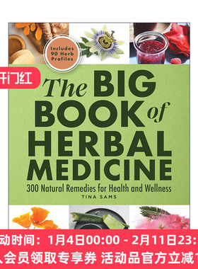 英文原版 The Big Book of Herbal Medicine 草药大全 300种健康与保健的自然疗法 草药指南 Tina Sams 英文版 进口英语原版书籍