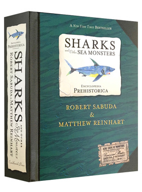 史前大鲨鱼和海怪 立体书 英文原版 Encyclopedia Prehistorica Sharks and Other Sea Monsters 英文版儿童百科全书 3D纸雕艺术书