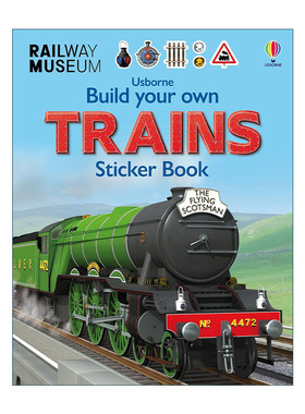 英文原版 Usborne Build your own Trains Sticker book 火车贴纸书 尤斯伯恩儿童早教启蒙认知益智游 英文版 进口英语原版书籍