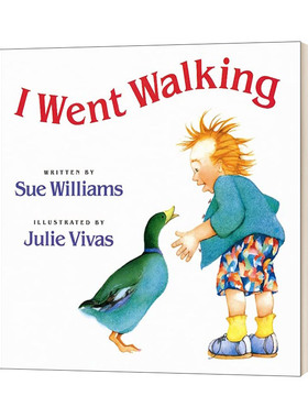 英文原版 I Went Walking 我去散步 纸板书 吴敏兰绘本123第81本 张湘君书单 2-6岁 英文版 进口英语原版书籍