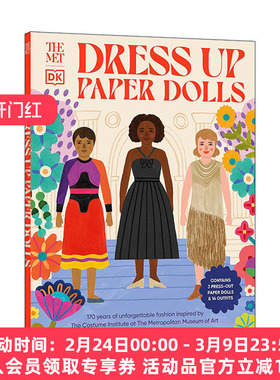英文原版 The Met Dress Up Paper Dolls 大都会艺术博物馆换装纸娃娃 3个纸板玩偶模型+14套服装造型 精装 进口英语原版书籍