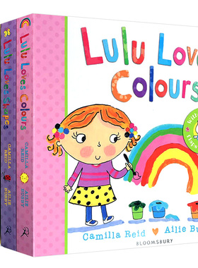 英文原版 Lulu系列4册合售 我爱露露系列绘本 纸板翻翻书 Lulu Loves Noises Shapes Numbers 英文版幼儿英语启蒙认知图画故事书