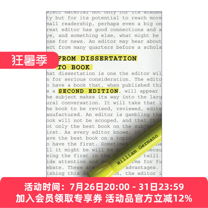 从学位论文到学术专著  英文原版 From Dissertation to Book 第二版 芝加哥写作指南系列 William Germano 英文版 进口英语书籍