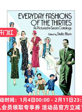 英文原版 Everyday Fashions of the Thirties As Pictured in Sears Catalogs 西尔斯商品目录中30年代的日常时尚 服饰图鉴