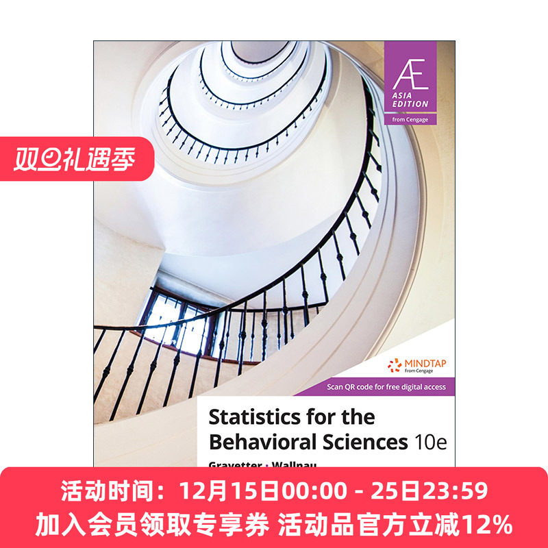 英文原版 Statistics For Behavioral Sciences 行为科学统计 第10版 英文版 进口英语原版书籍