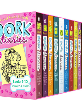 英文原版 Dork Diaries Books 1-10 多克日记 10册 怪咖少女事件簿 怪诞少女日记 英文版 进口英语原版书籍