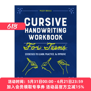 英文原版 Cursive Handwriting Workbook for Teens 青少年连笔书写练习册 英文版 进口英语原版书籍