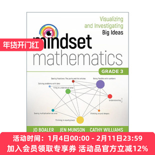 英文原版 Mindset Mathematics Grade 3 思维数学 可视化和研究大观念 三年级 斯坦福大学教授Jo Boaler 英文版 进口英语原版书籍