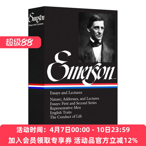英文原版 Ralph Waldo Emerson Essays and Lectures 爱默生散文集与讲演录 精装 英文版 进口英语原版书籍