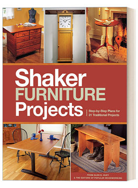 木工杂志 英文原版 Popular Woodworking's Shaker Furniture Projects 摇床家具制作指南 实木曲线家具制作技巧 手工艺 工具书