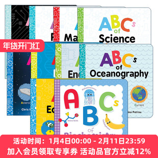 英文原版 Baby University- ABCs of 系列10册套装 宝宝智学园 幼儿工程院 STEM教育 儿童绘本 纸板书 Chris Ferrie 英文版 进口书