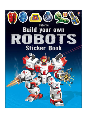 英文原版 Usborne Build your own Robots Sticker book 机器人贴纸书 尤斯伯恩儿童早教启蒙认知益智游戏 英文版进口英语原版书籍