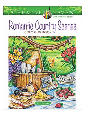 英文原版 创意保护区 浪漫乡村风光 Creative Haven Romantic Country Scenes Coloring Book 填色涂色书 英文版进口英语原版书籍