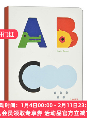 触摸纸板书 ABC 英文原版绘本 TouchThinkLearn ABC 儿童字母单词启蒙认知 英文版 进口英语原版书籍