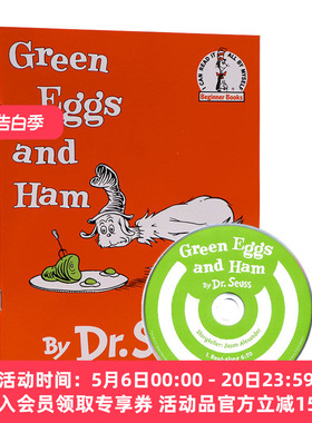 英文原版绘本 Green Eggs And Ham Book & CD 苏斯博士 绿色鸡蛋和火腿 英文版 进口英语原版书籍