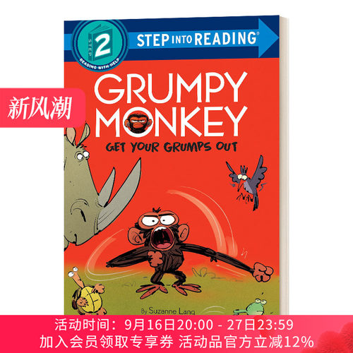 英文原版 Grumpy Monkey Get Your Grumps Out 把你的坏脾气发泄出来 Step into Reading 2 英文版 进口英语原版书籍