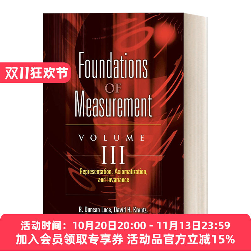英文原版 测量基础卷三 表示、公理化和不变性 Foundations of Measurement Volume III Dover数学知识应用丛书 进口英语原版书籍