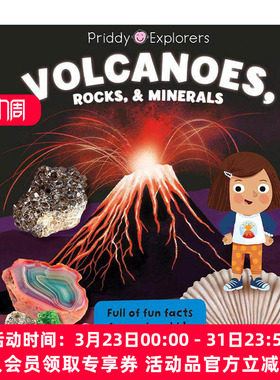 英文原版 Priddy Explorers Volcanoes Rocks and Minerals 探索者 火山 岩石和矿物 纸板书 英文版 进口英语原版书籍