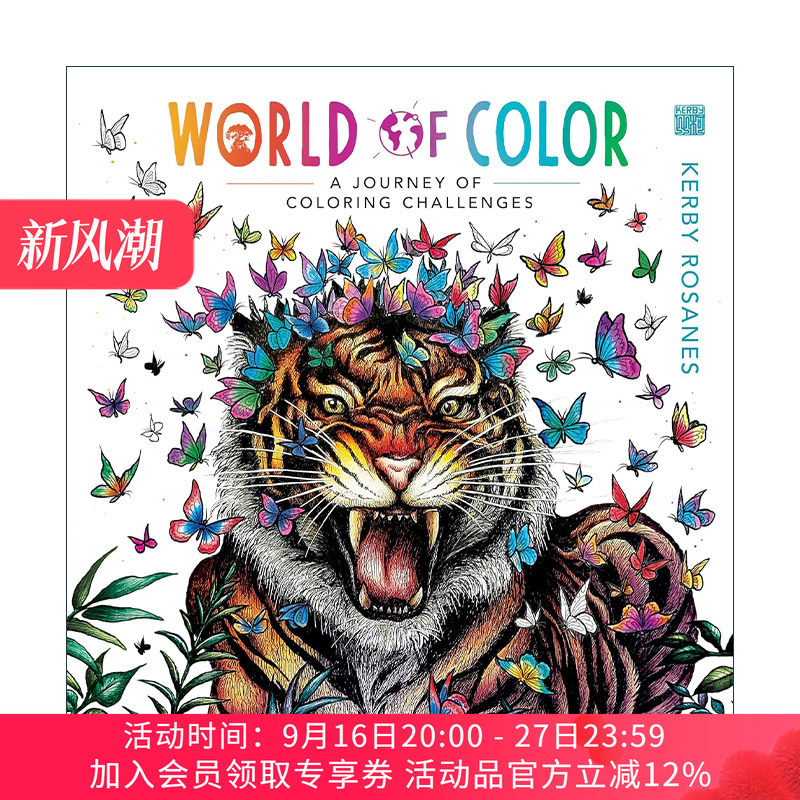 英文原版 World of Color 颜色的世界 填色寻物 着色涂色书 绘本 漫画 艺术 Kerby Rosanes 英文版 进口英语原版书籍