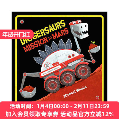 英文原版 Diggersaurs Mission to Mars 忙碌的恐龙工程车 去火星支援 儿童绘本 纸板书 Michael Whaite 英文版 进口英语原版书籍