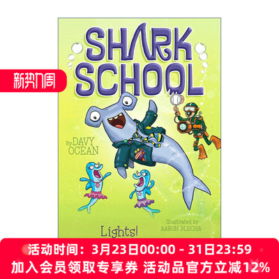 英文原版 Lights! Camera! Hammerhead! 鲨鱼学校卷2 儿童动作冒险章节书  蓝思830L 英文版 进口英语原版书籍