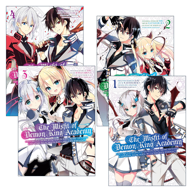 英文原版 The Misfit of Demon King Academy 魔王学院的不适任者系列4册 史上最强的魔王始祖 转生就读子孙们的学校 漫画 英文版