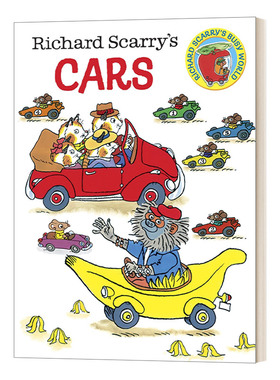 华研原版 英文原版 Richard Scarry's Cars 理查德·斯凯瑞的车 交通工具绘本 纸板书 英文版 进口英语原版书籍