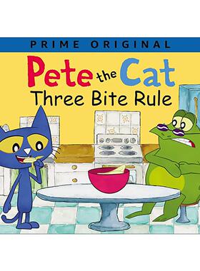英文原版 Pete the Cat Three Bite Rule 皮特猫 三尝法则 精装绘本 含着色海报 英文版 进口英语原版书籍
