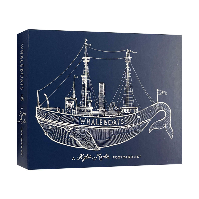 捕鲸船 英文原版 Whaleboats A Kyler Martz Postcard Set 美国插画师 纹身画师Kyler Martz明信片盒装 英文版 进口英语原版书籍
