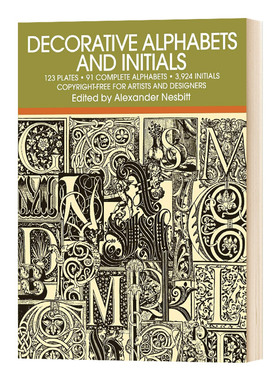 华研原版 装饰字母指南 英文原版 Decorative Alphabets and Initials 装饰字母和首字母 英文版 进口英语书籍
