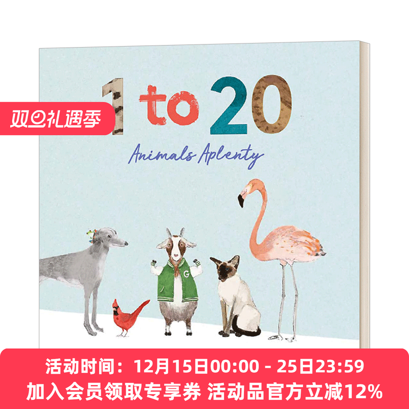 英文原版 1 to 20 Animals Aplenty 插画家Katie Viggers 动物一到十 英文版 进口英语原版书籍