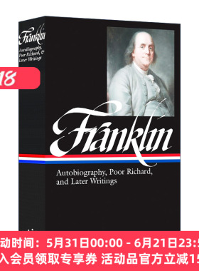 英文原版 Benjamin Franklin Autobiography  Poor Richard  and Later Writings  本杰明·富兰克林 精装美国文库  进口书籍