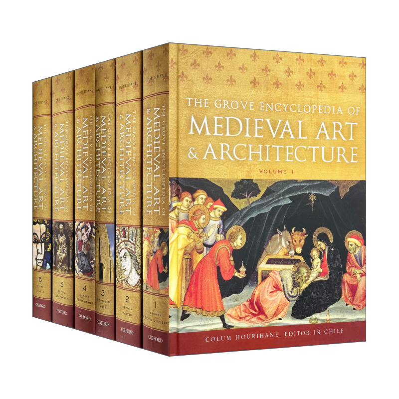 现货 英文原版 The Grove Encyclopedia of Medieval Art and Architecture 格罗夫中世纪建筑艺术百科全书6卷集 英文版进口英语书