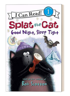 英文原版 Splat the Cat Good Night  Sleep Tight 啪嗒猫 晚安睡个好觉 I Can Read Level 1分级阅读 英文版 进口英语原版书籍