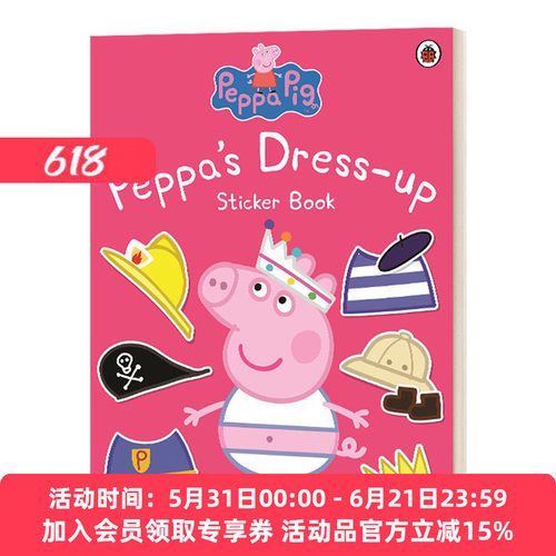 英文原版绘本 Peppa Pig Peppa Dress-Up Sticker Book 粉红猪小妹 装扮贴纸书 英文版 进口英语原版书籍