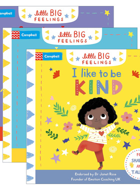 英文原版 Little Big Feelings 幼儿情绪绘本3册 我喜欢友善/有时候我很生气/我可以说对不起 英文版 进口英语原版书籍