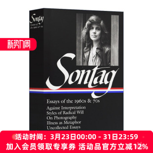 1960s 散文 Susan the Essays 精装 20世纪60年代和70年代 70s 进口英语原版 246 苏珊·桑塔格 Sontag 英文原版 LOA