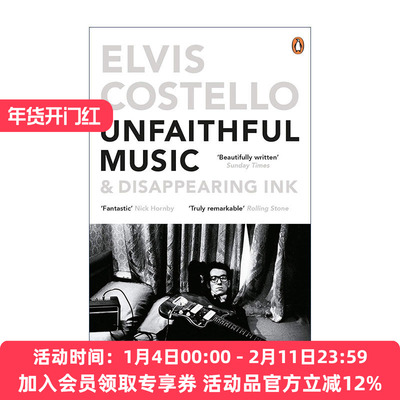 英文原版 Unfaithful Music and Disappearing Ink 埃尔维斯·科斯特洛 Elvis Costello自传 英国摇滚音乐家 进口英语原版书籍