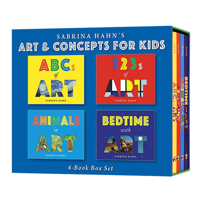 儿童艺术启蒙读物 英文原版绘本 Sabrina Hahn's Art & Concepts for Kids 4-Book Box Set 套装4册含数字 字母 睡前 动物 纸板书