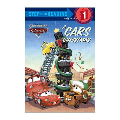 英文原版 Step into Reading 1 A Cars Christmas Disney Pixar Cars 汽车圣诞节 迪士尼 皮克斯 赛车总动员 同名电影改编 英文版