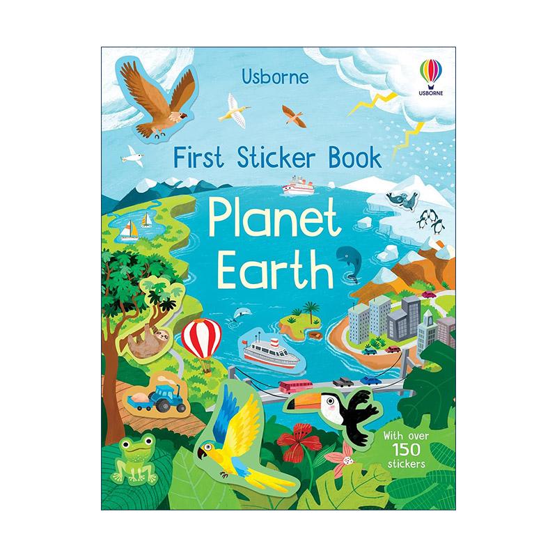 英文原版 Usborne First Sticker Book Planet Earth 行星地球主题贴纸书 150多张贴纸 尤斯伯恩儿童启蒙认知益智游戏 英文版
