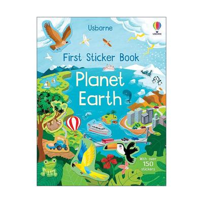 英文原版 Usborne First Sticker Book Planet Earth 行星地球主题贴纸书 150多张贴纸 尤斯伯恩儿童启蒙认知益智游戏 英文版