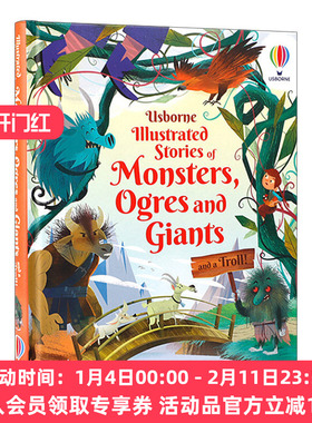 英文原版 Usborne Illustrated Stories of Monsters Ogres and Giants 怪兽 食人魔 巨人和巨魔故事 精装插图版 英文版进口英语书
